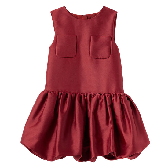 Self Portrait Kids Burgundy Taffeta Dress