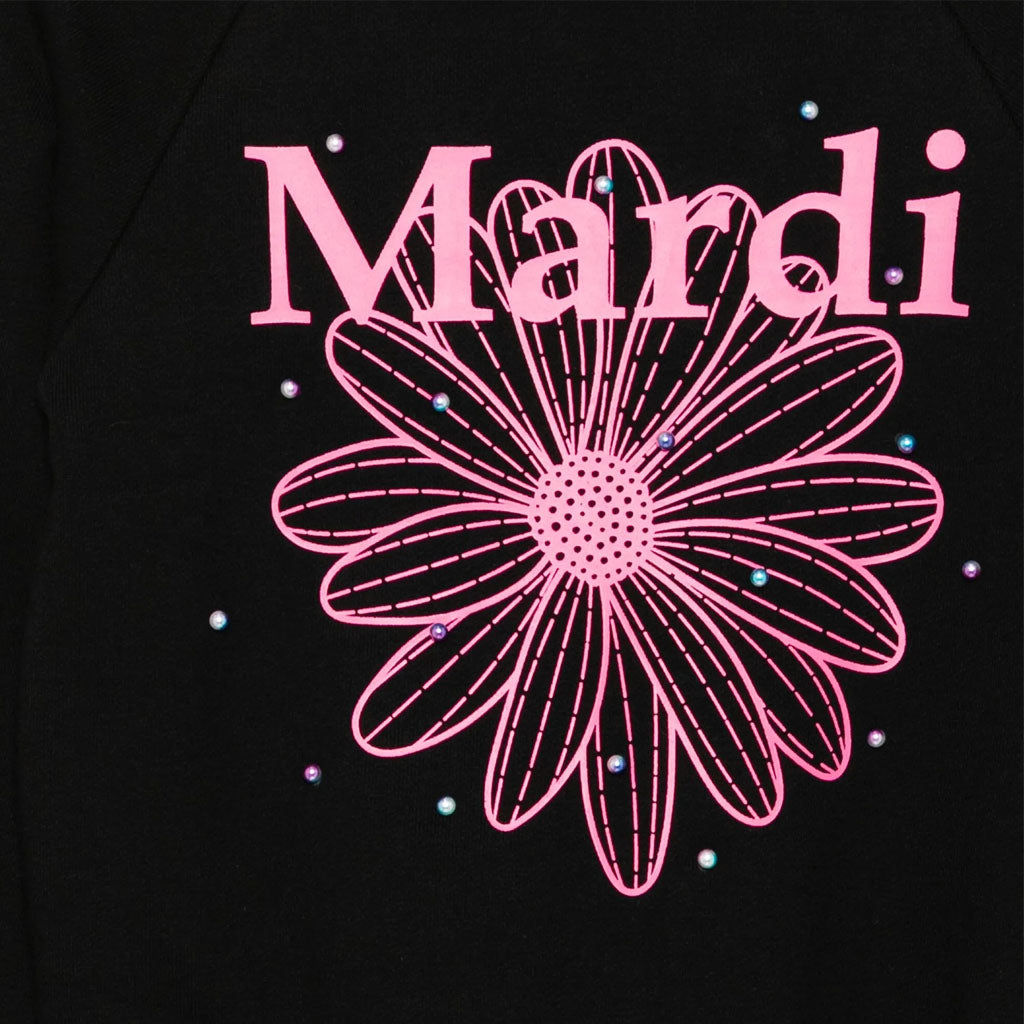 Mardi Mercredi Les Petits Kids Sweatshirt Flowermardi Mix Pearl Embellished