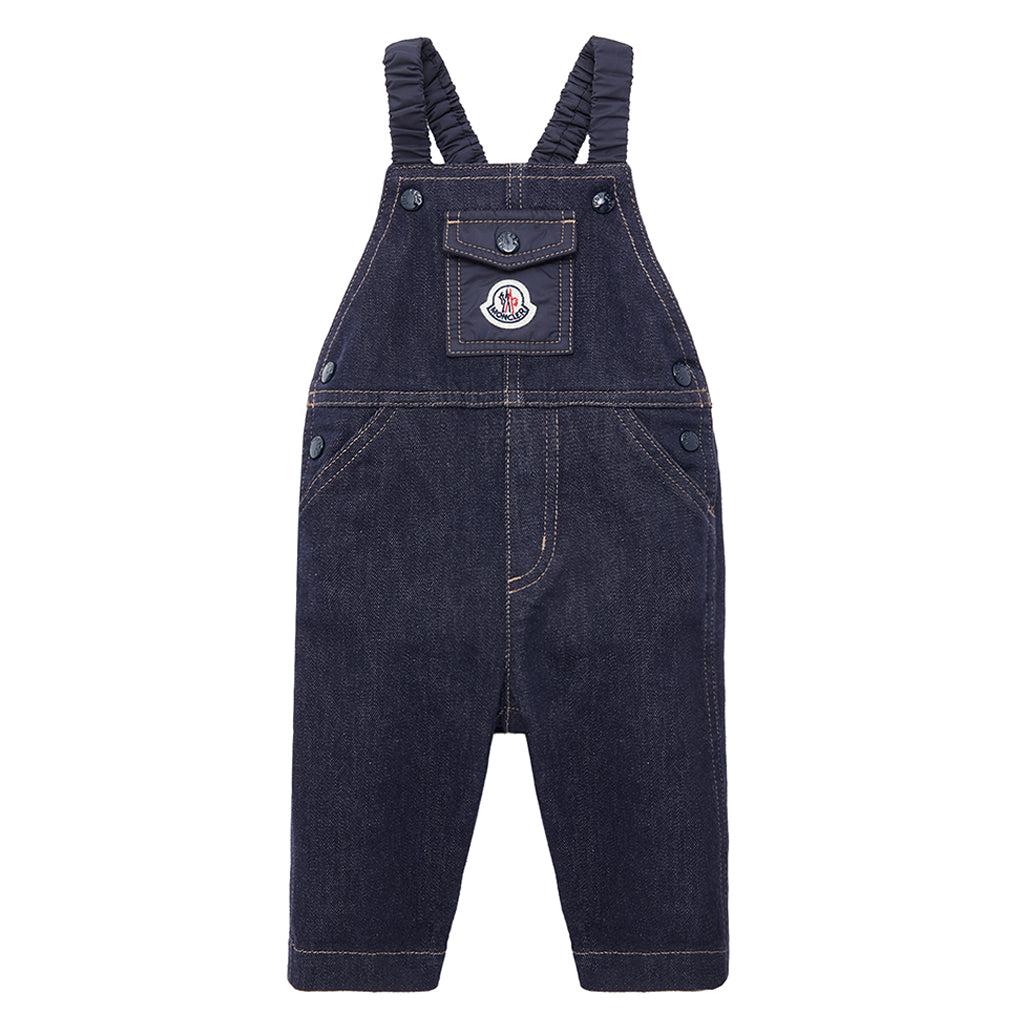 Moncler Enfant Reactive Dye Denim Overalls