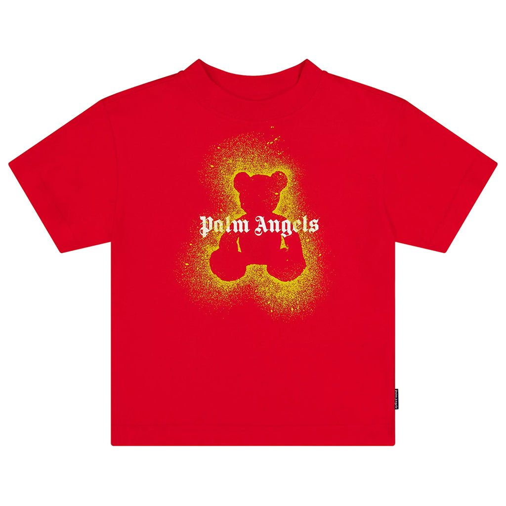 Palm Angels Kids PA Spray Bear Regular T-shirt