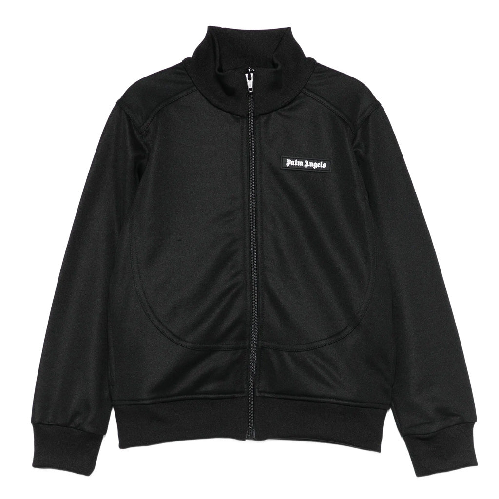 Palm Angels Kids Curved Logo Cut Track Jacket
