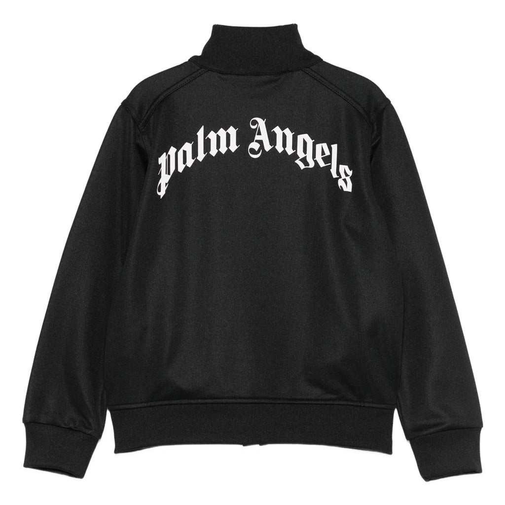 Palm Angels Kids Curved Logo Cut Track Jacket