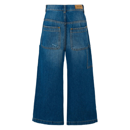 Palm Angels Kids Logo Brushed Work Denim Pant