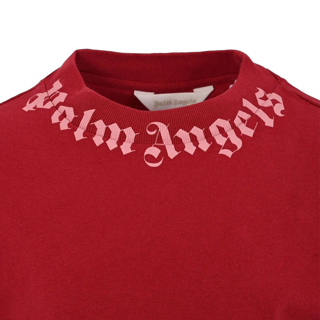 Palm Angels Kids Neck Logo Regular T-shirt
