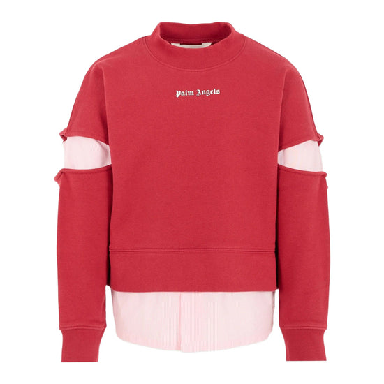 Palm Angels Kids PA Stripes Hybrid Sweat Crew