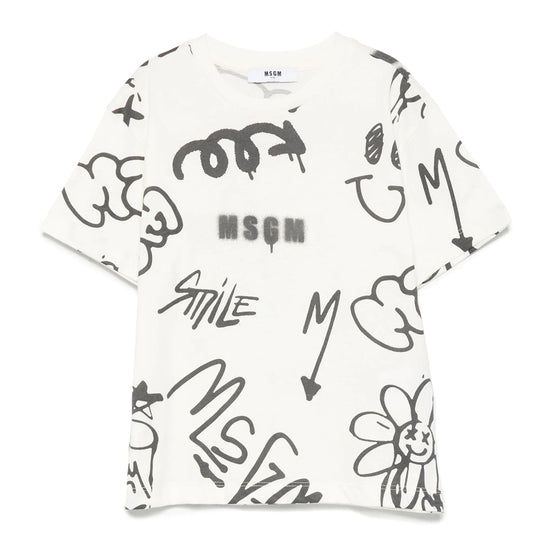 MSGM Kids Scribble T-shirt