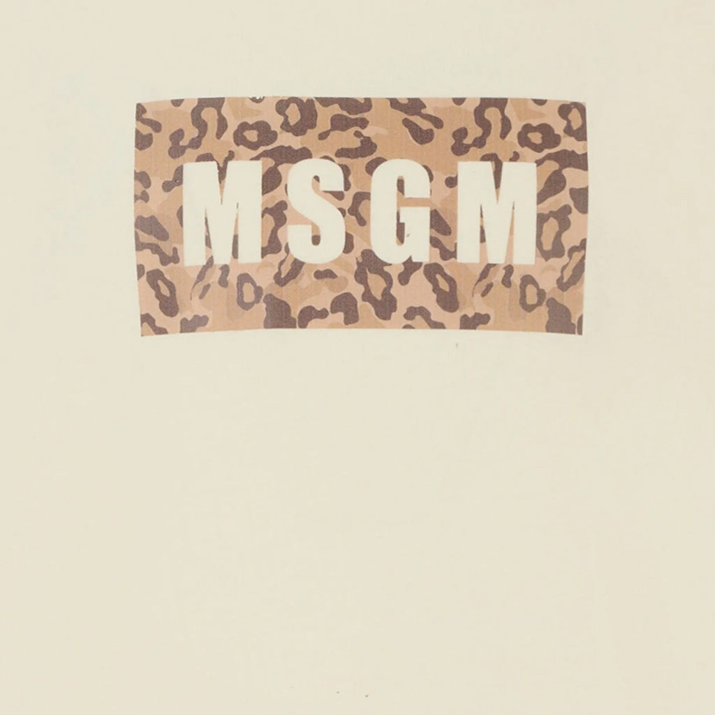 MSGM Kids Leopard Logo T-shirt