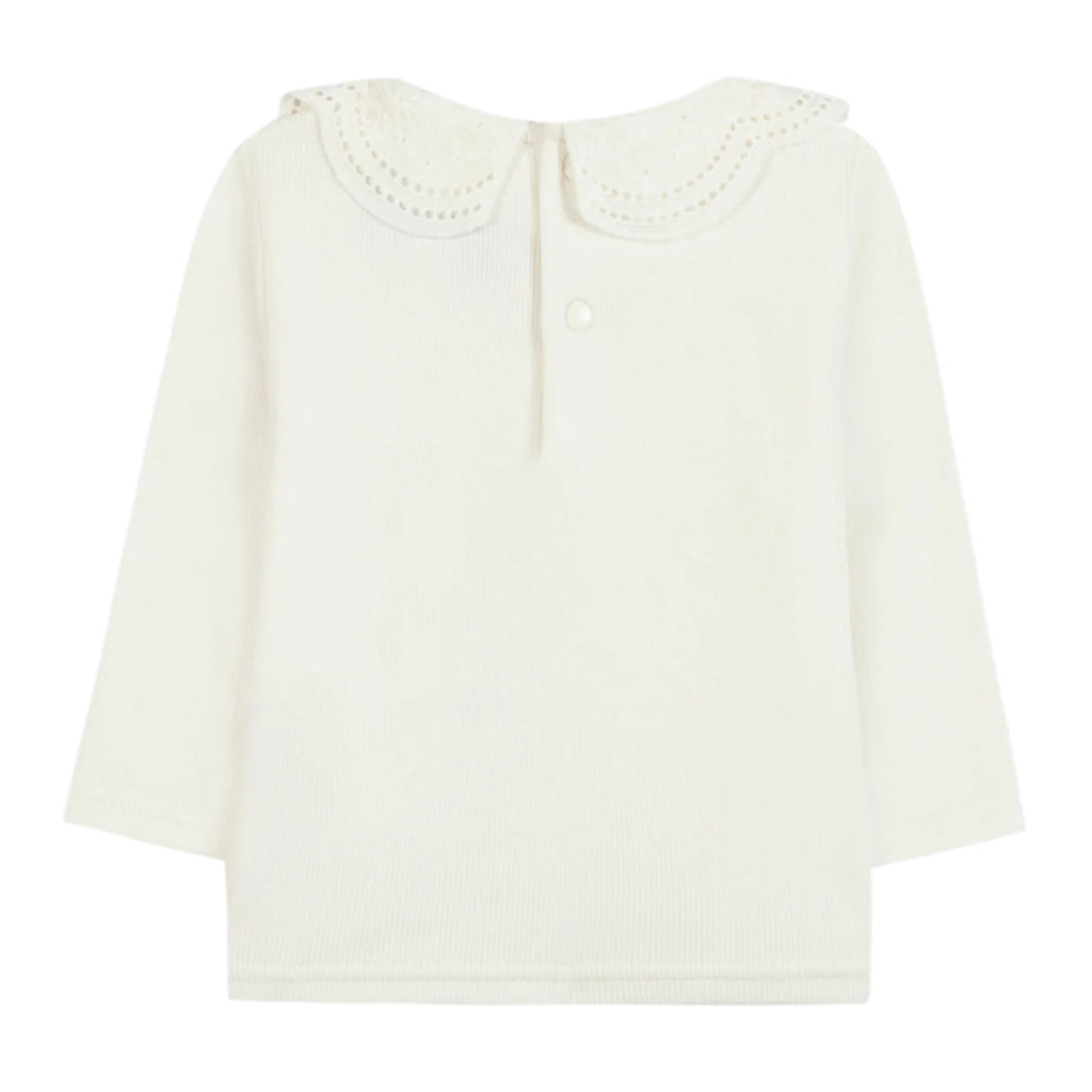Tartine Et Chocolat Ribbed With Lace Collar T-shirt