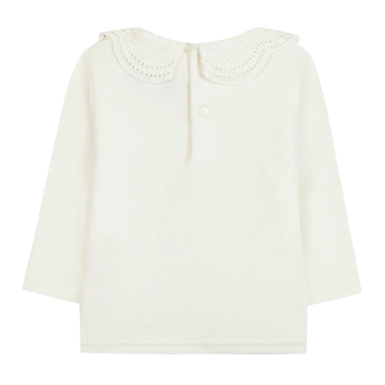 Tartine Et Chocolat Ribbed With Lace Collar T-shirt