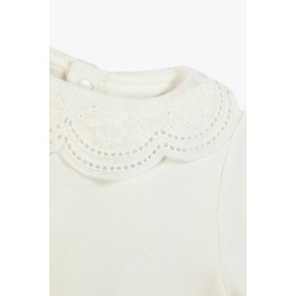 Tartine Et Chocolat Ribbed With Lace Collar T-shirt
