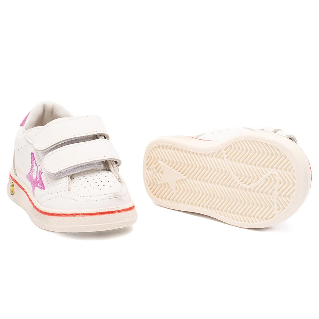 Golden Goose Ballstar Strap With Printed Star Leather Sneakers