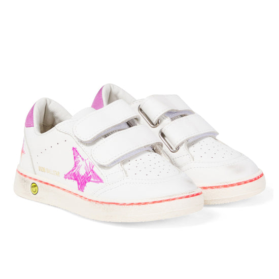 Golden Goose Ballstar Strap With Printed Star Leather Sneakers