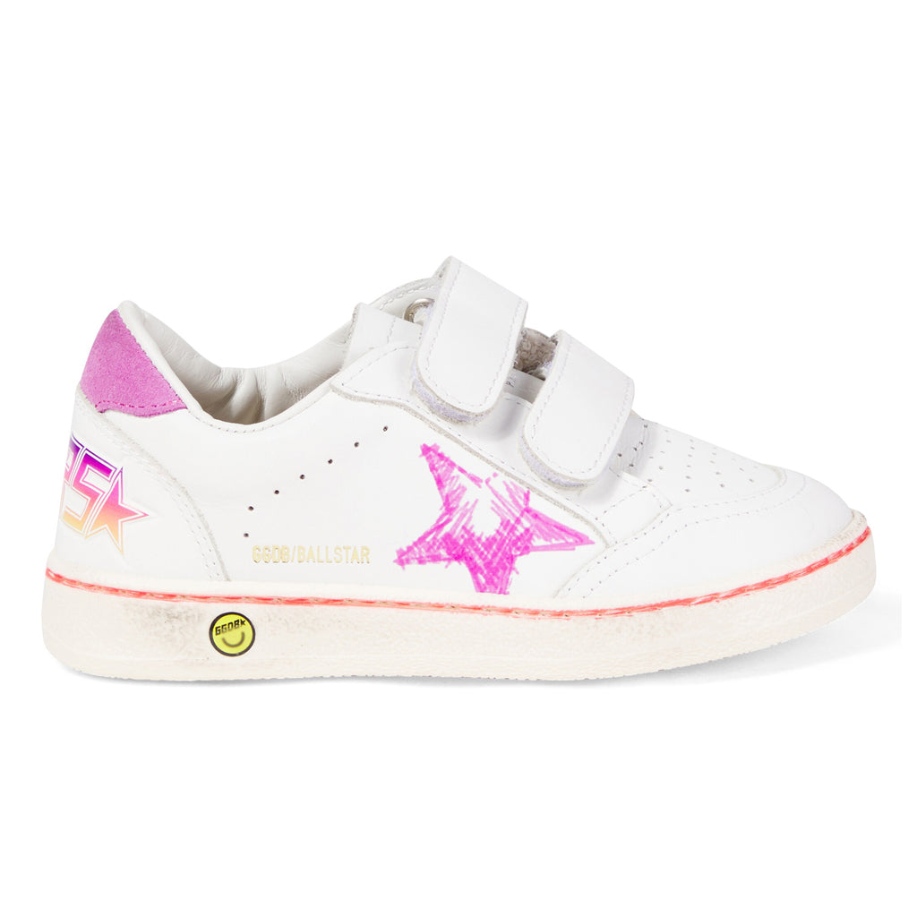 Golden Goose Ballstar Strap With Printed Star Leather Sneakers