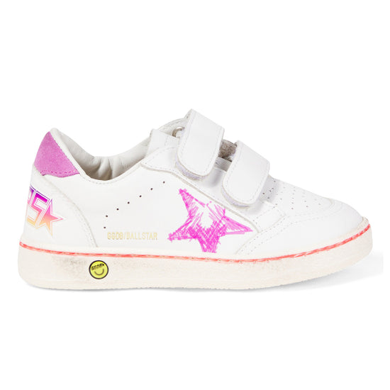 Golden Goose Ballstar Strap With Printed Star Leather Sneakers