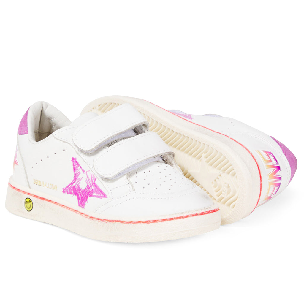 Golden Goose Ballstar Strap With Printed Star Leather Sneakers