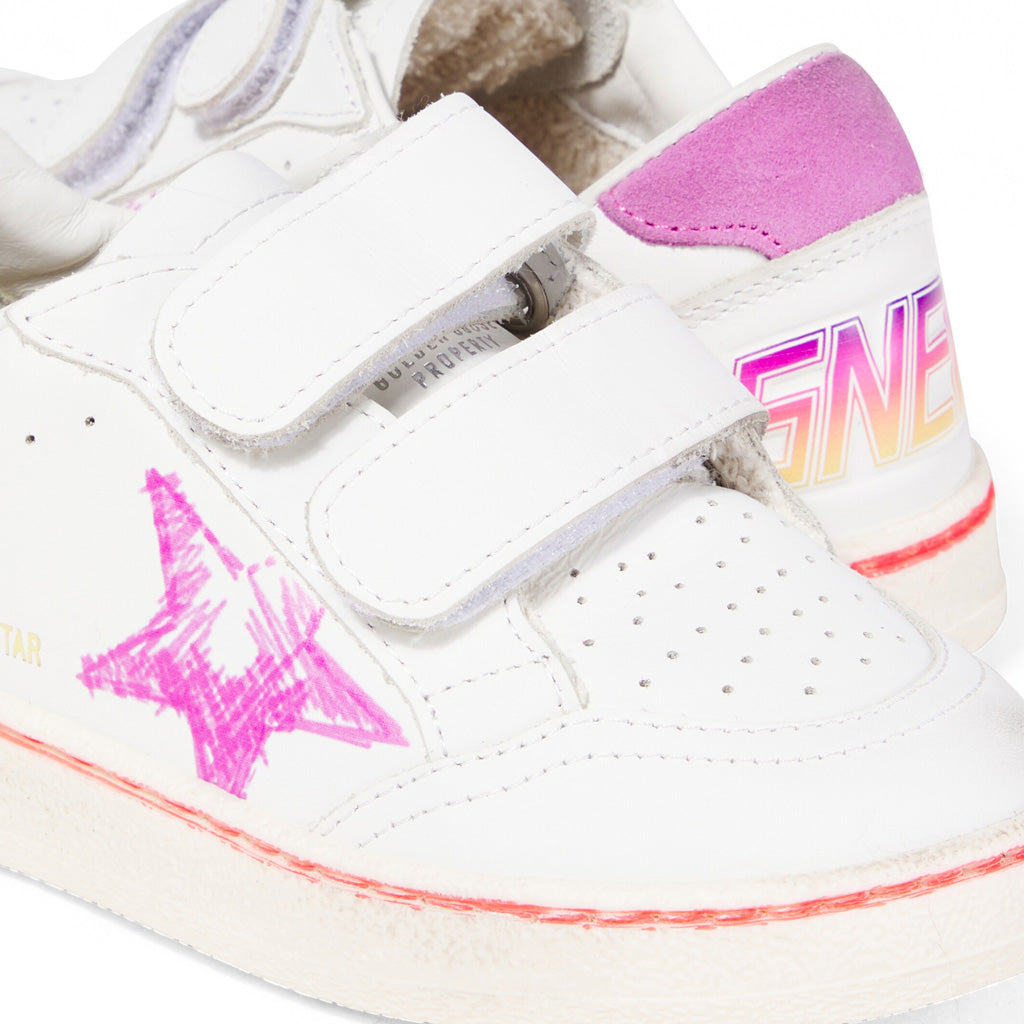 Golden Goose Ballstar Strap With Printed Star Leather Sneakers