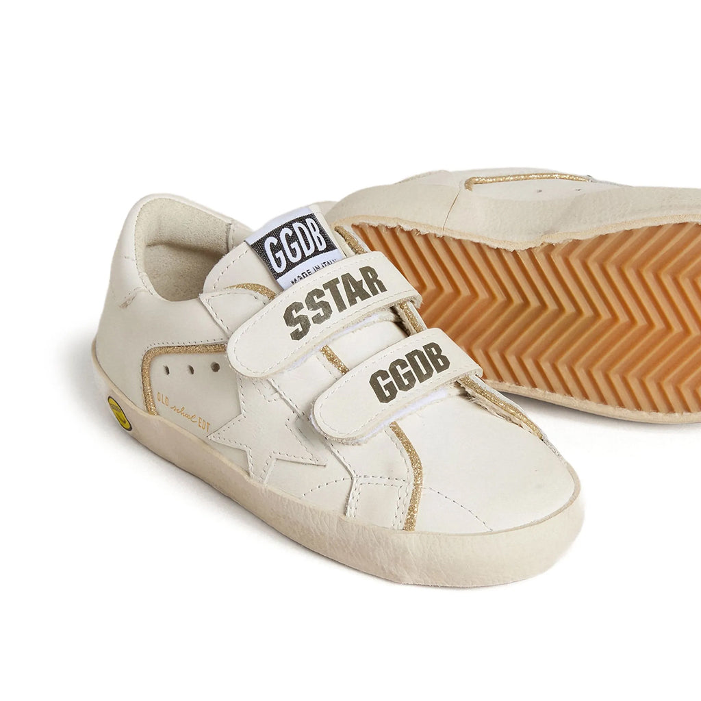 Golden Goose Old School Leather Star and Glitter Sneakers