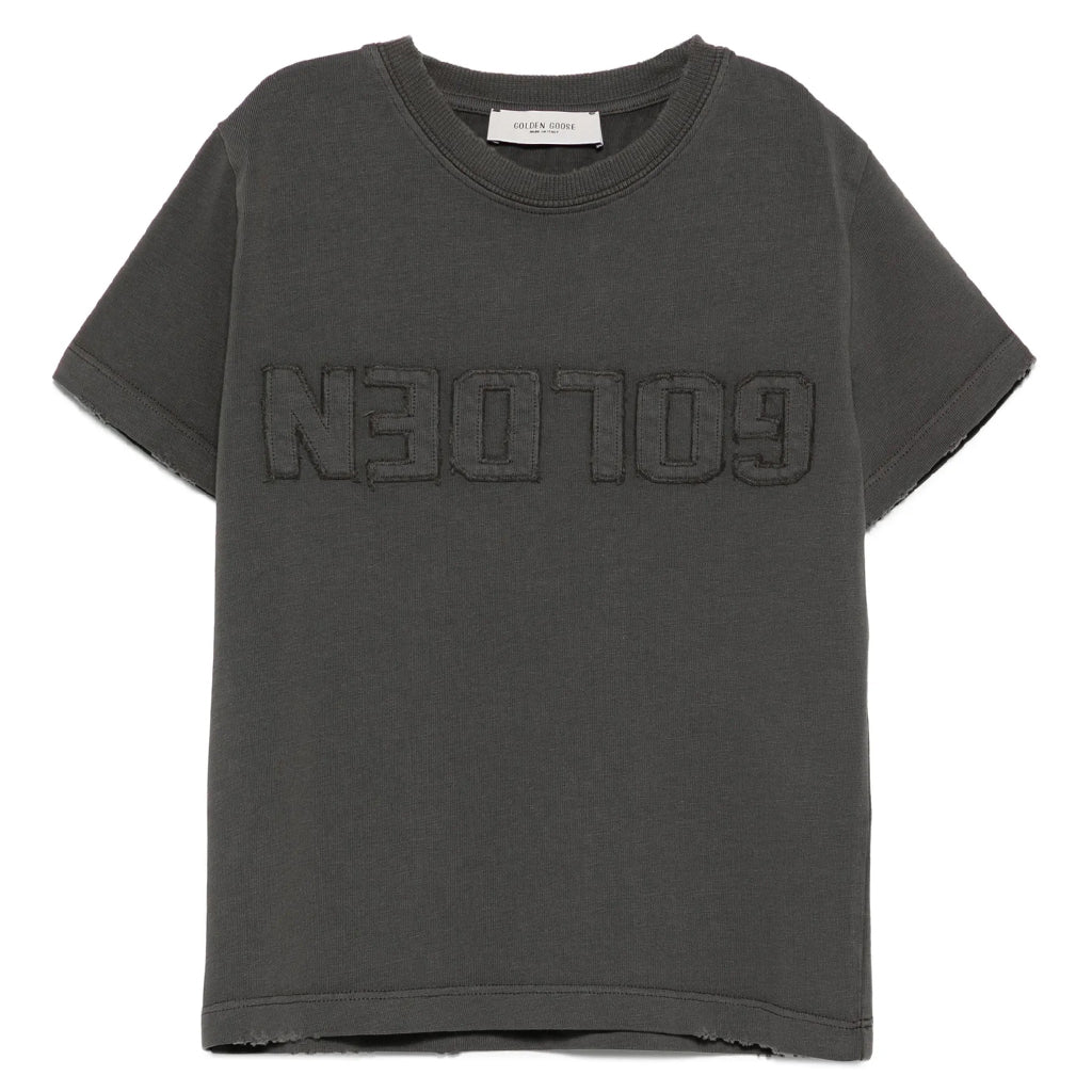 Golden Goose Distressed Cotton T-shirt With Logo