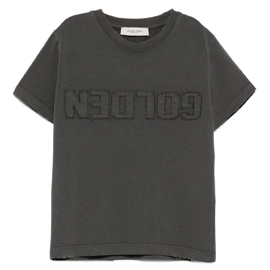 Golden Goose Distressed Cotton T-shirt With Logo