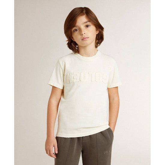 Golden Goose Distressed Cotton T-shirt With Logo