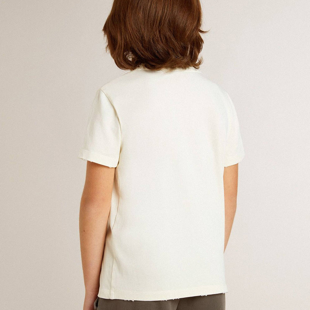 Golden Goose Distressed Cotton T-shirt With Logo