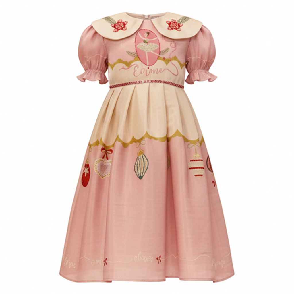 Eirene Christmas Dress With Hand Embellished Collar