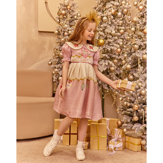 Eirene Christmas Dress With Hand Embellished Collar