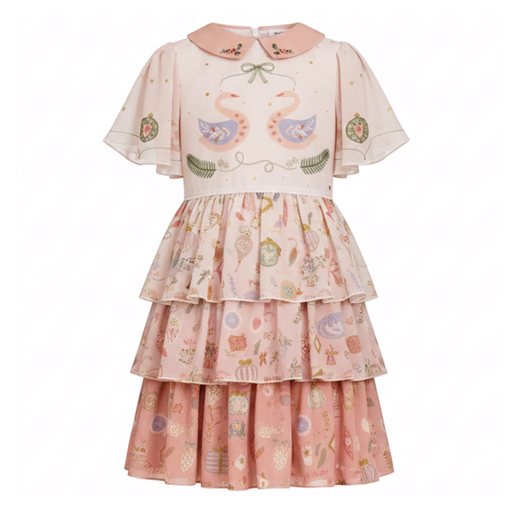 Eirene Christmas Dress With Hand-Embellishments