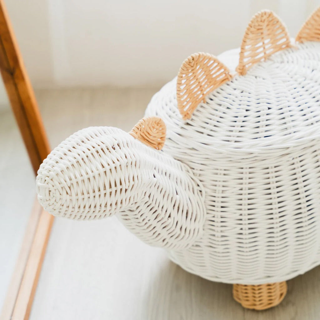 Momiji Dinosaur Storage Basket - White