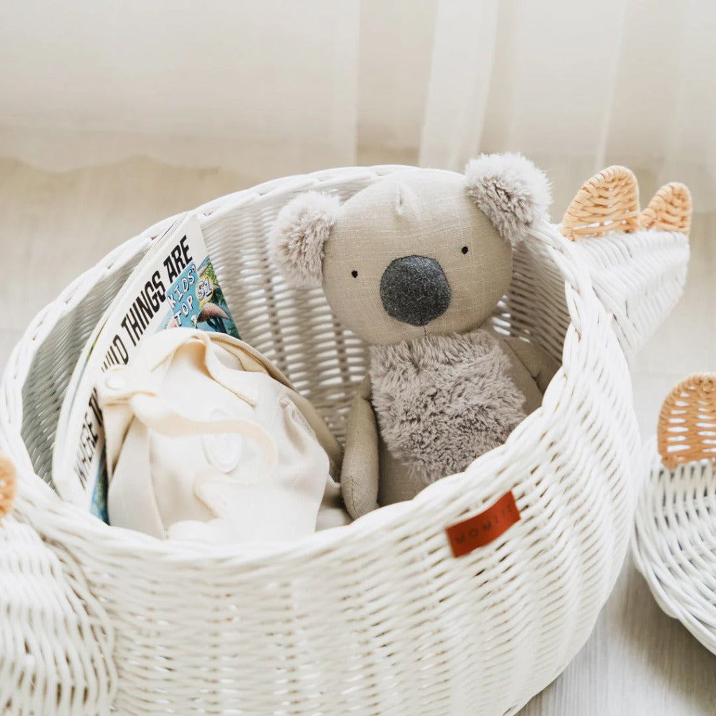 Momiji Dinosaur Storage Basket - White