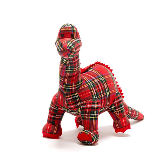 Best Years Diplodocus Dinosaur Toy Tartan Red