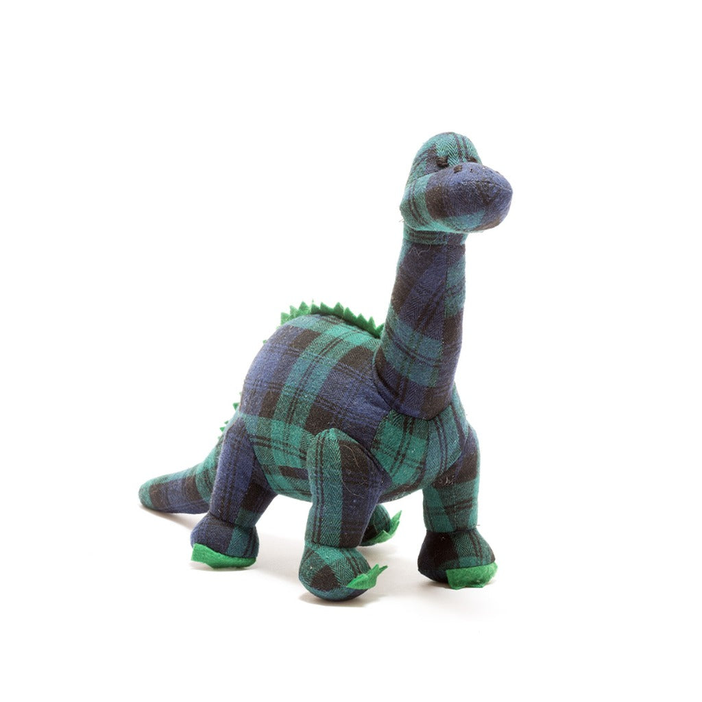 Best Years Diplodocus Dinosaur Toy Tartan Blue