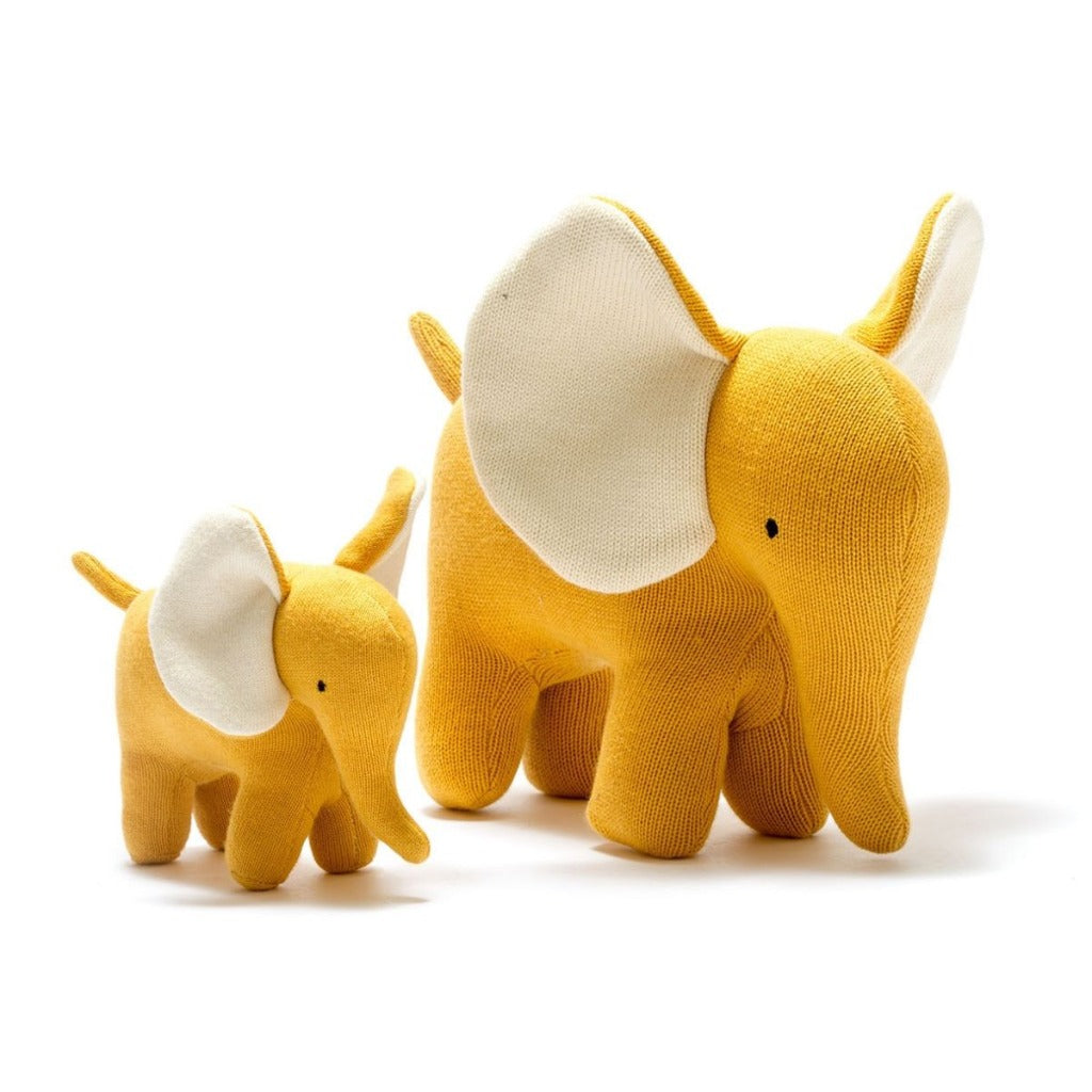 Best Years Baby Ellis Organic Elephant Soft Toy Mustard