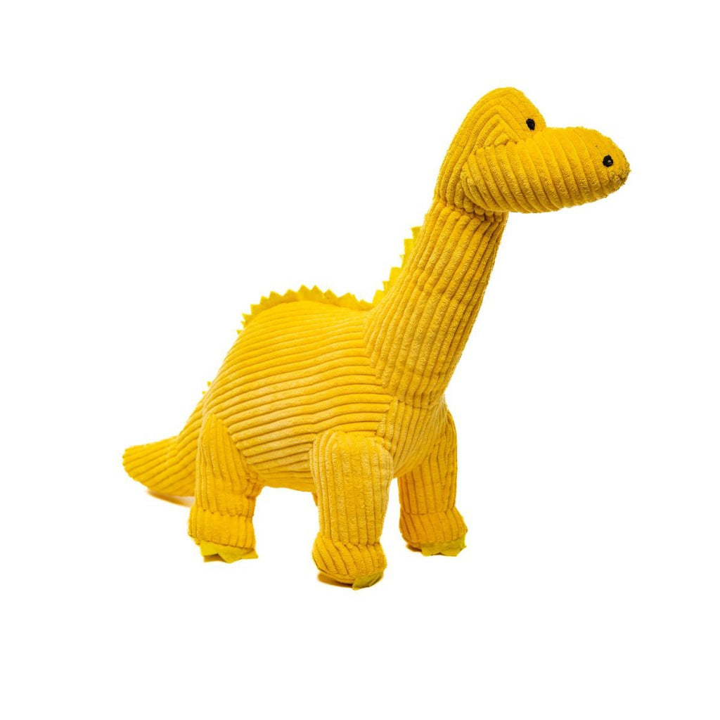 Best Years Corduroy Medium Diplodocus Toy Yellow