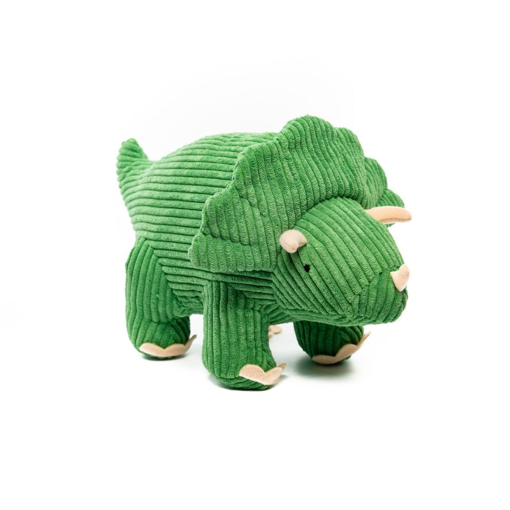 Best Years Corduroy Medium Triceratops Toy Green