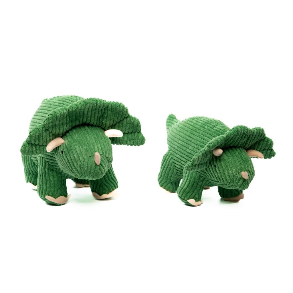 Best Years Corduroy Medium Triceratops Toy Green