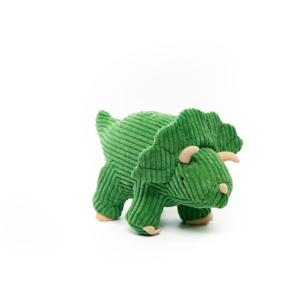 Best Years Corduroy Small Triceratops Toy Green