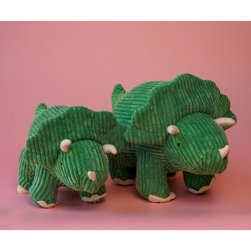 Best Years Corduroy Small Triceratops Toy Green