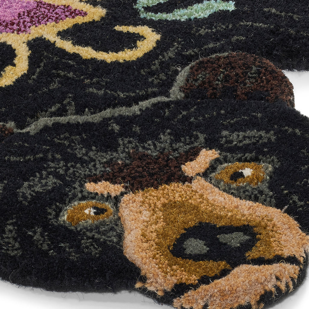 Doing Goods Blooming Black Bear Rug Small