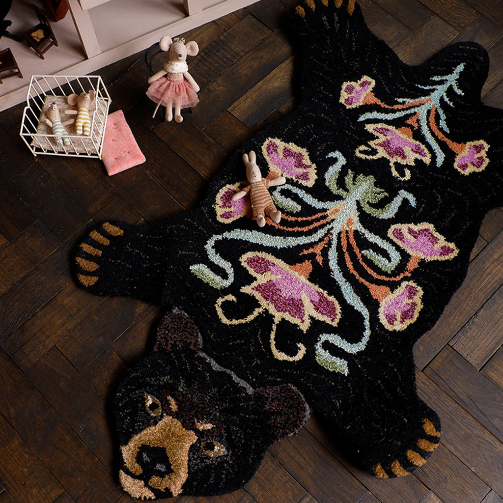 Doing Goods Blooming Black Bear Rug Small