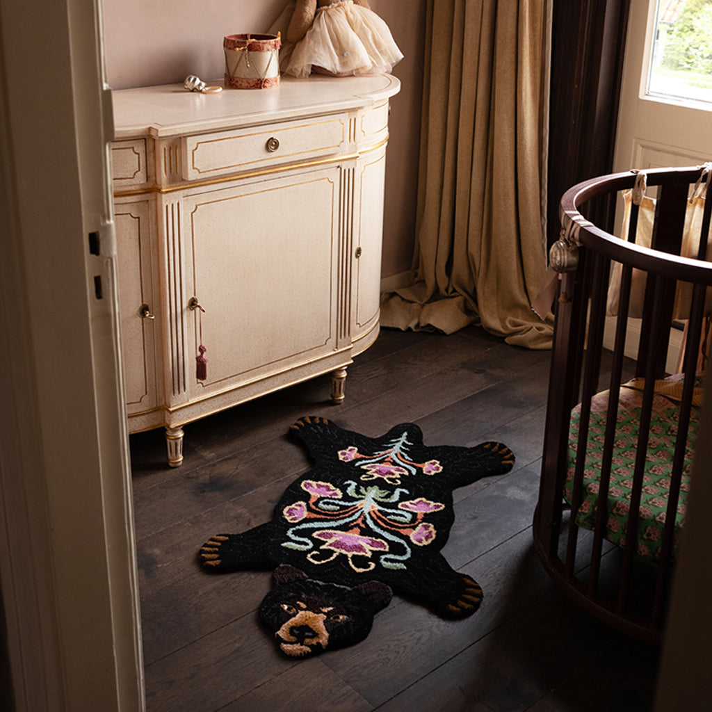 Doing Goods Blooming Black Bear Rug Small