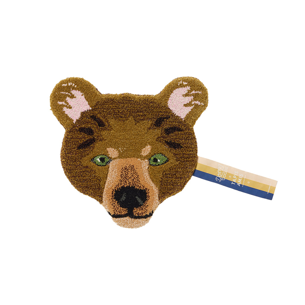 Doing Goods Archie Check Bear Head Rug