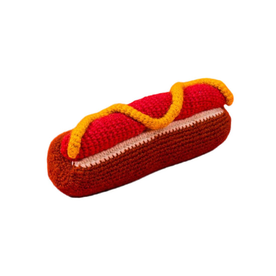 Ware of the Dog Hand Knit Hot Dog