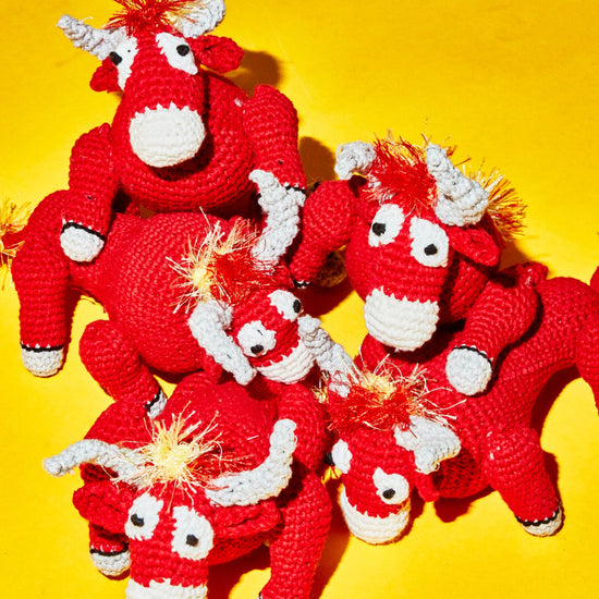 Ware of the Dog Hand Crochet Bull