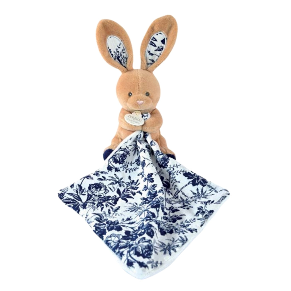 Doudou et Compagnie Navy Blue Bunny Plush With Comforter