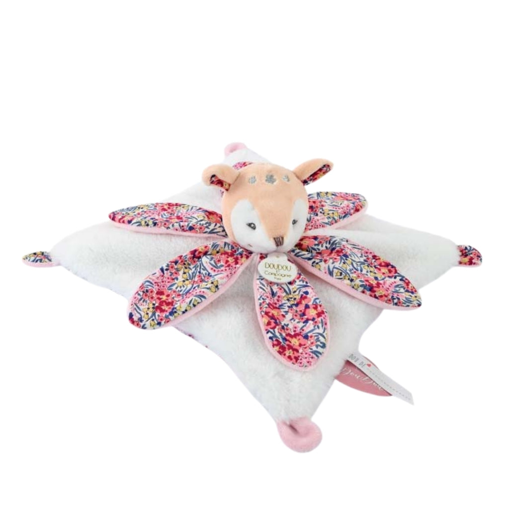 Doudou et Compagnie White Fawn Plush Signature Petal Comforter