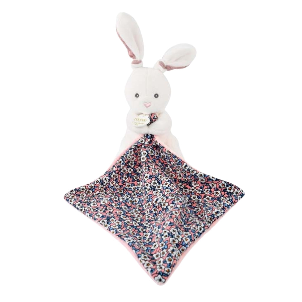 Doudou et Compagnie Pink Rabbit Plush With Comforter
