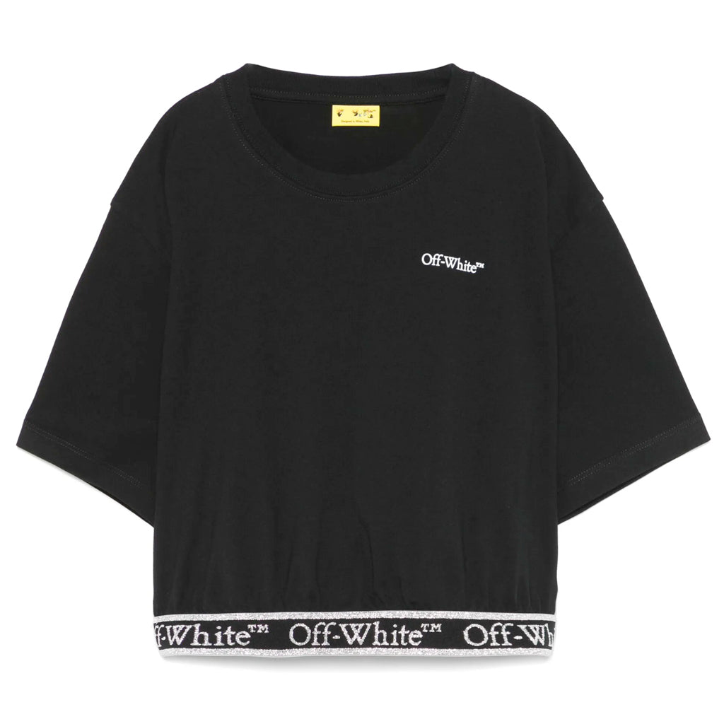 Off-White Kids Bookish Logoband Crop Tee
