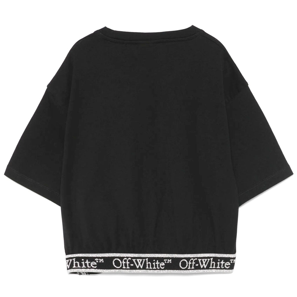 Off-White Kids Bookish Logoband Crop Tee
