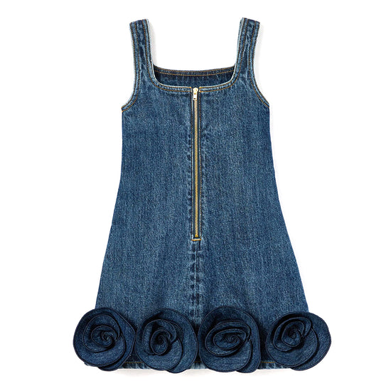 Self Portrait Kids Denim Flower Dress